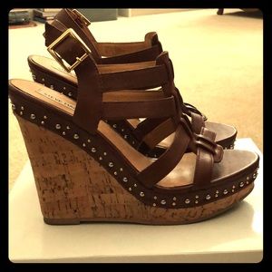 Steve Madden Feaver Cognac Wedges Women’s 10